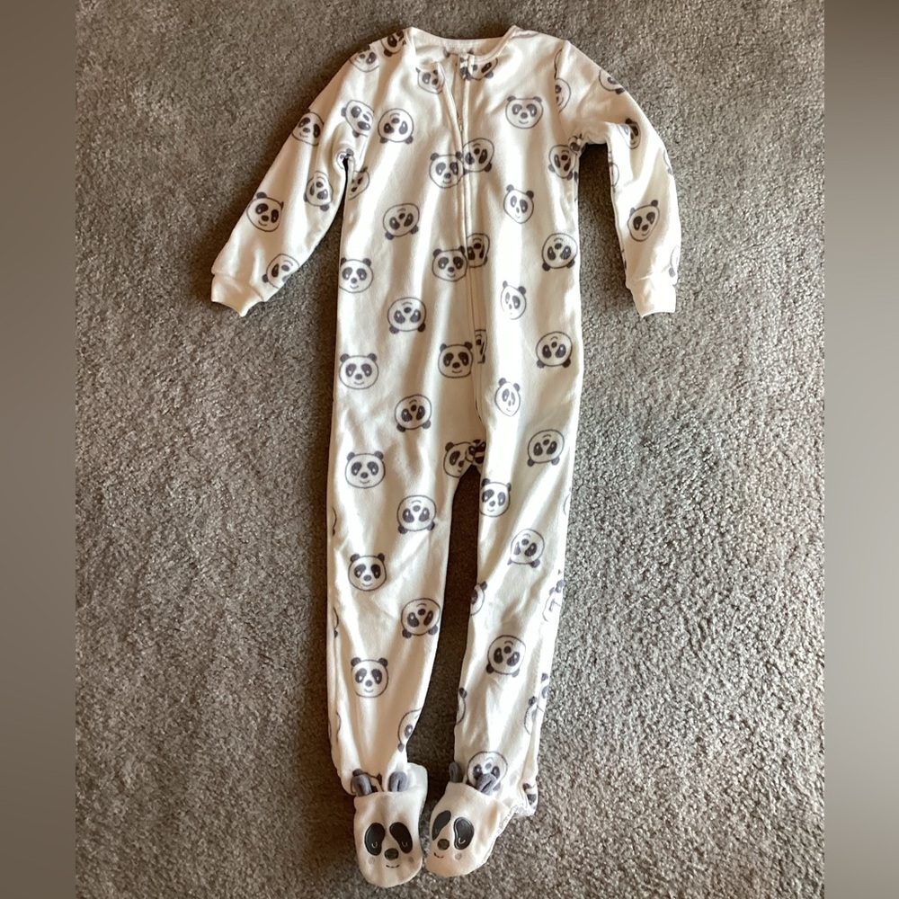 Absorba White and Black Panda Footie Pajamas - NEW